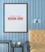 Free Poster Frame Mockup On The Wall With Plant Psd