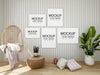 Free Poster Frame Mockup On The Wall With Plant Psd
