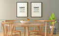Free Poster Frames In Dining Room Mockup Psd