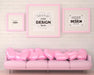 Free Poster Frames In Living Room Mockup Psd