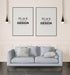 Free Poster Frames In Living Room Mockup Psd