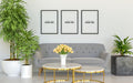 Free Poster Frames In Living Room Mockup Psd