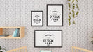 Free Poster Frames In Living Room Mockup Psd