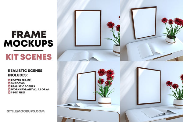 Free Poster Frames Scene Kit Mockups