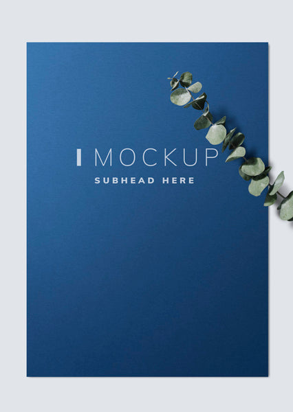 Free Poster Mockup With Eucalyptus Leaves Psd