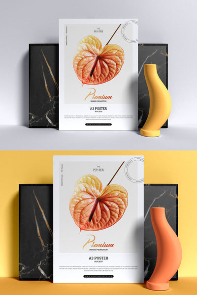 Free Premium Branding A3 Poster Mockup