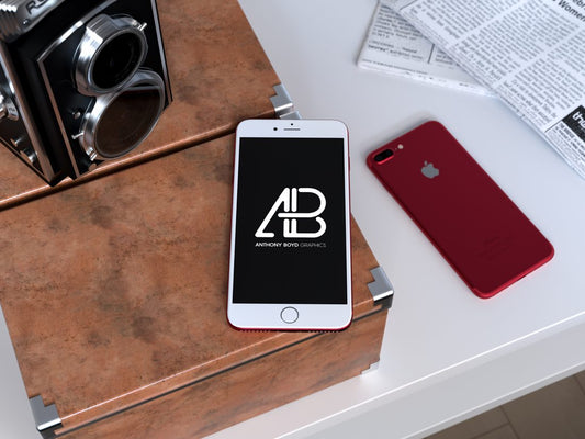 Free Product Red Iphone 7 Plus Mockup Vol.2