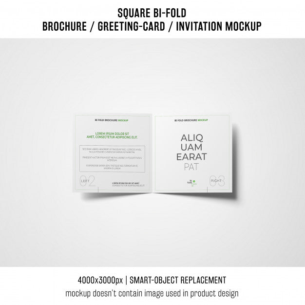 Free Professional Square Bi-Fold Brochure Or Greeting Card Mockup Psd