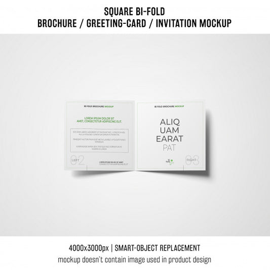 Free Professional Square Bi-Fold Brochure Or Greeting Card Mockup Psd