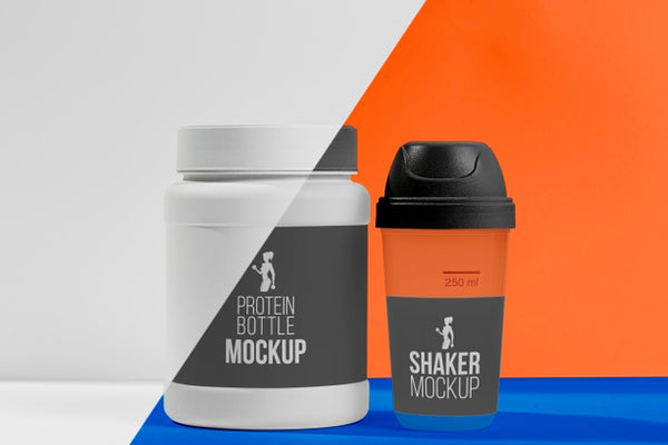 Free Protein Bottle And Shaker For Fitness Psd