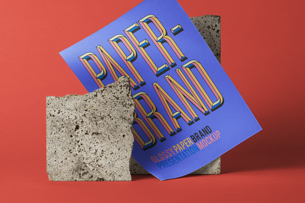 Free Psd Glossy Paper Brand Mockup