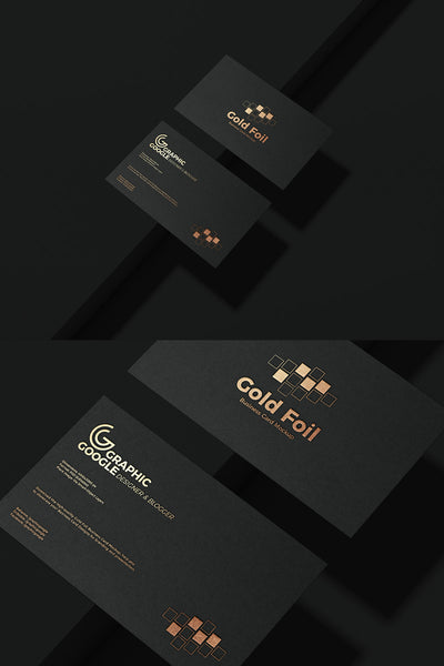 Free Psd Gold Foil Business Card Mockup