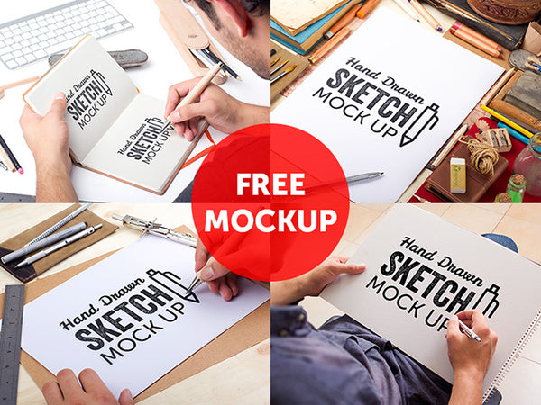 Free Psd Hand Drawn Sketch Mockups