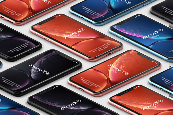 Free Psd Iphone Xr Mockup Isometric Vol1