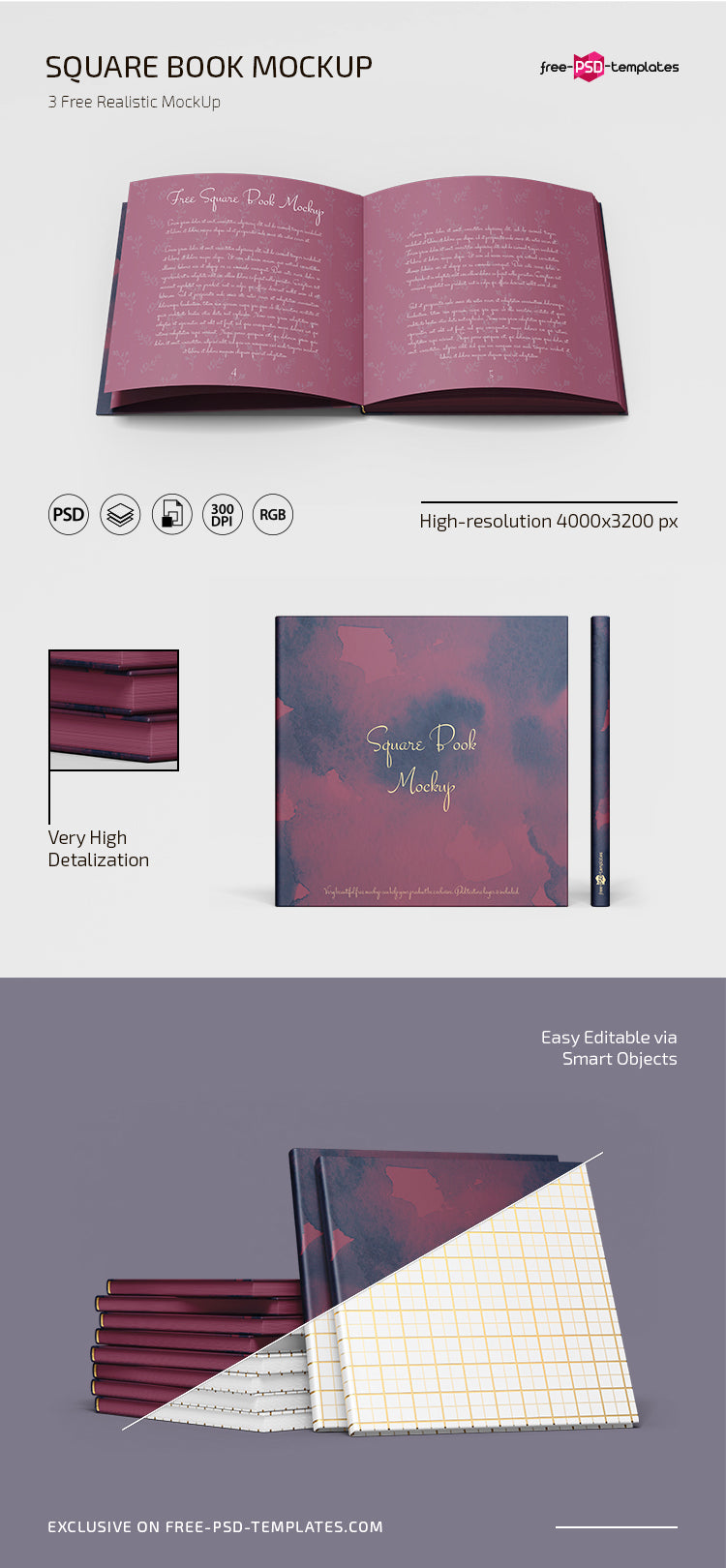 Free Psd Square Book Mockup Templates – DreamBundles