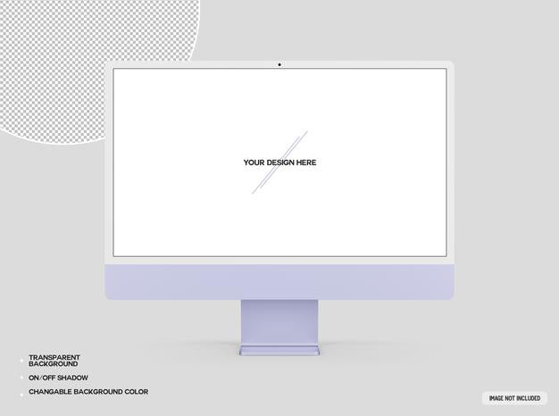 Free Purple Desktop Computer Mockup Psd