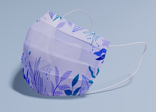 Free Purple Mask With Leaves Pattern Psd