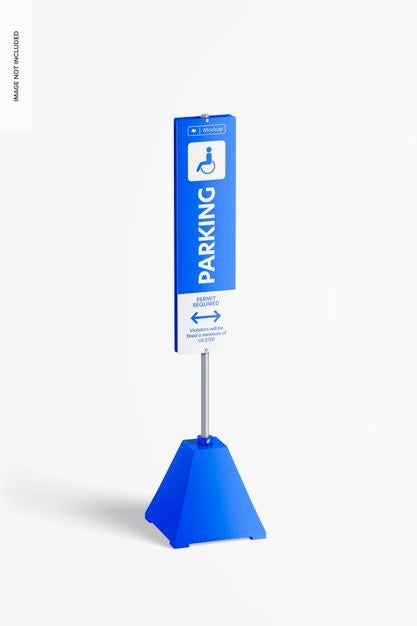 Free Pyramid Base Sign Stand Mockup Psd