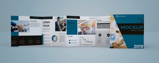 Free Quadfold Brochure Mockup Psd