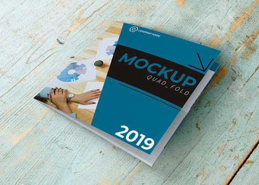 Free Quadfold Brochure Mockup Psd
