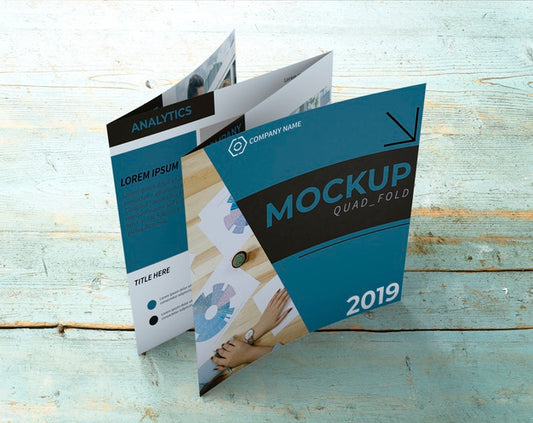 Free Quadfold Brochure Mockup Psd