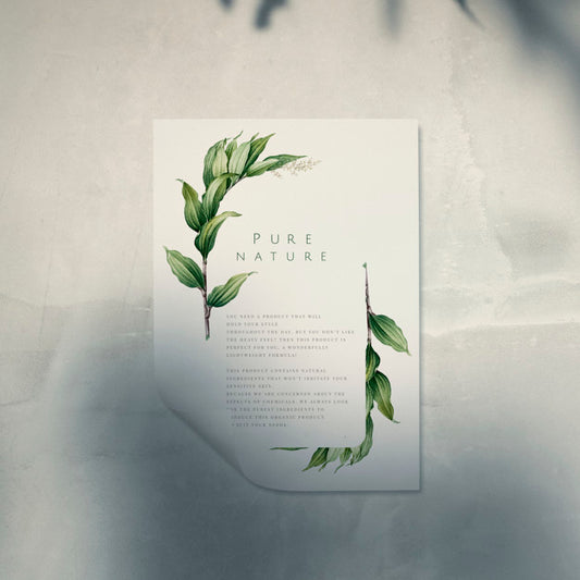 Free Ready To Use Poster Mockup With A Leaf Psd