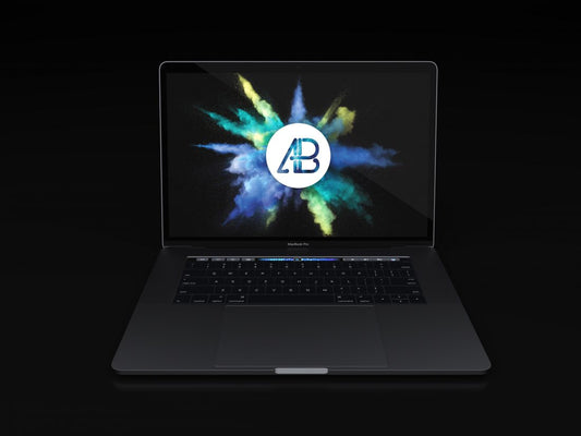 Free Realistic 2016 Space Grey Macbook Pro Mockup