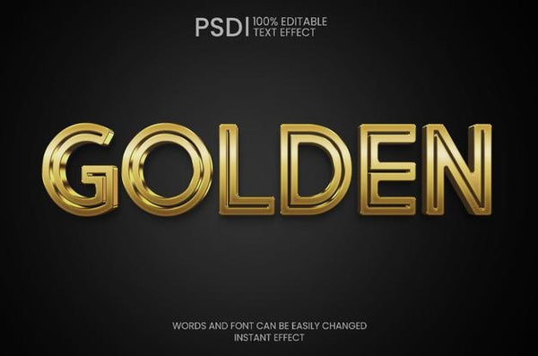 Free Realistic 3D Golden Text Effect Psd