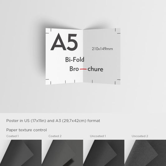 Free Realistic A5 Brochure Mock Up Psd