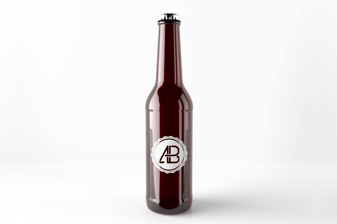 Free Realistic Beer Bottle Mockup