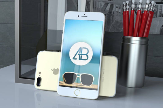 Free Realistic Gold Iphone 7 Plus Mockup