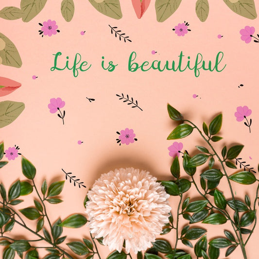 Free Realistic Leaves And Flower On Paper Psd