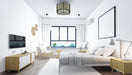Free Realistic Modern Double Bedroom With Furniture And A Frame Psd