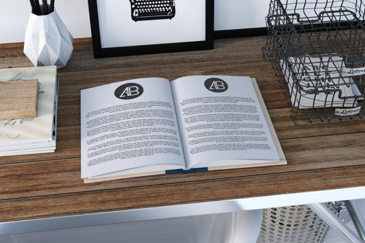 Free Realistic Open Book Mockup