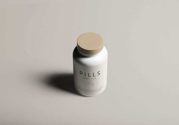 Free Realistic Pills Bottle Mockup