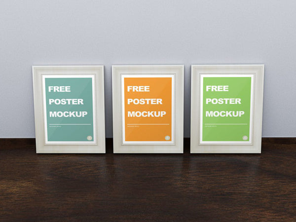 Free Realistic Poster Frame Mockup