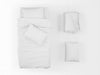 Free Realistic Single Bed, Duvet And Pillow Mockup On Top View Psd