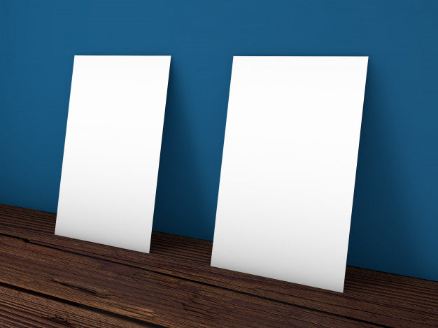 Free Realistic Standing Business Cards Mockup Psd