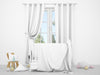 Free Realistic White Baby Bedroom With A Window And A Cradle Psd