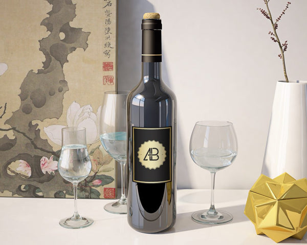 Free Realistic Wine Bottle Mockup