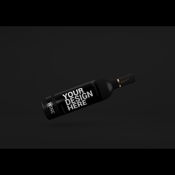 Free Realistic Wine Bottle Presentation Psd