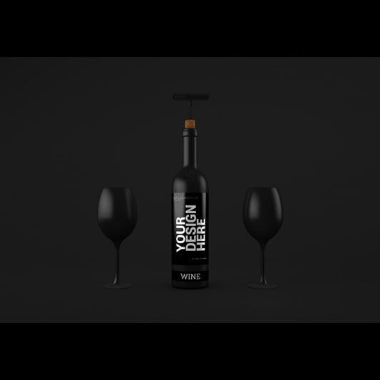 Free Realistic Wine Bottle Presentation Psd