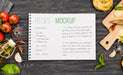 Free Recipe Mock-Up And Food Arrangement Psd
