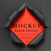 Free Red Mock-Up And Torn Paper Black Friday Psd