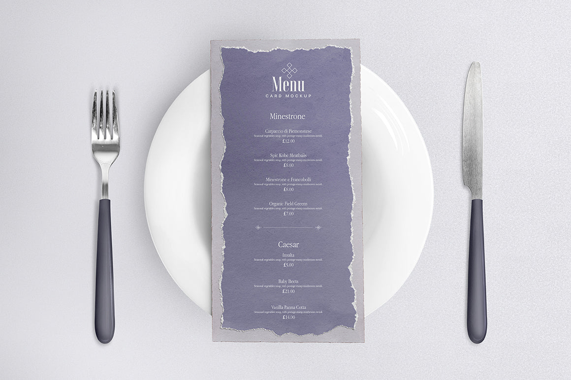 Free Restaurant Menu Card Mockup