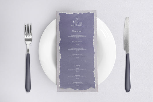 Free Restaurant Menu Card Mockup