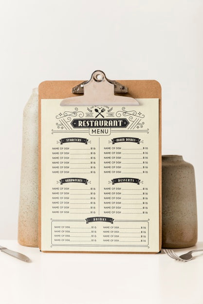 Free Restaurant Menu Concept Mock-Up Psd