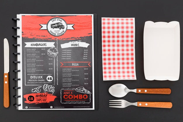 Free Restaurant Menu Concept Mockup Psd
