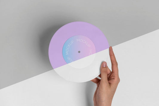 Free Retro Mock-Up Vinyl Disk Abstract Packaging Psd