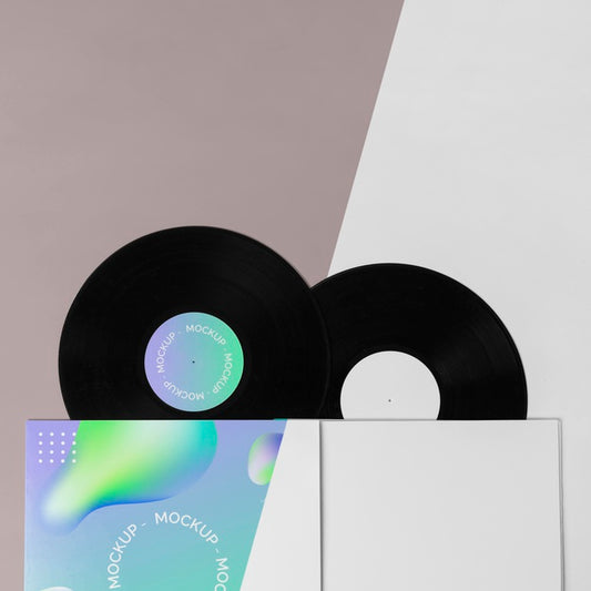 Free Retro Mock-Up Vinyl Disk Abstract Packaging Psd